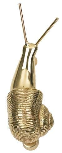 Solid Polished Brass Snail Door Knocker Front Door Furniture - Supplied with Fixings - Image 1