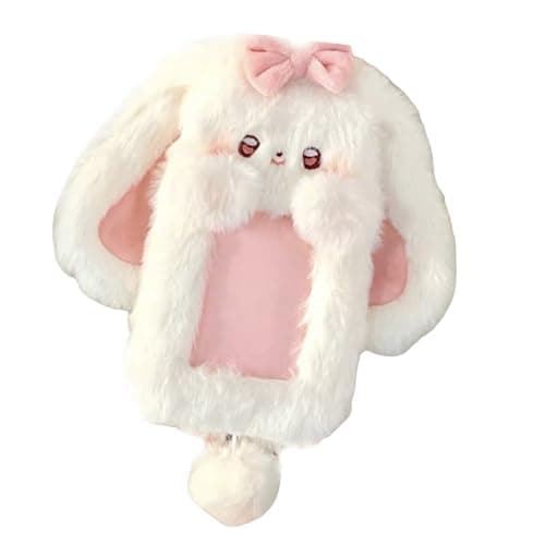 BLULILY Plush Rabbits Card Holder - Soft & Lightweight - Cartoon Design - Unisex - White - Girls thumbnail 3