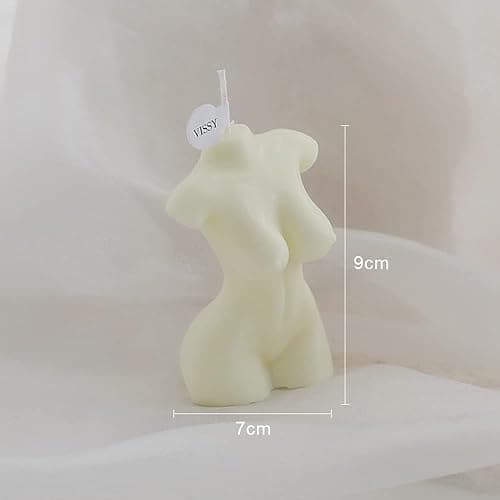 Shinekoo Bougie artistique en forme de corps féminin, parfum vanille, décoration d'intérieur, cadeau de mariage, 10 cm x 7,5 cm thumbnail 3
