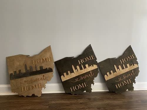 Unfinished Wood Ohio Shape State Craft up to 46" DIY 5" / 1/4" thumbnail 2