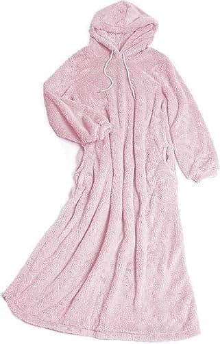 LOAIHA Womens Fuzzy Fleece Hoodie Dress Fall Warm Hooded Sweatshirt Dress Casual Sherpa Flannel Nightgowns with Pockets thumbnail 3