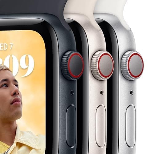 Apple Watch SE (2nd Gen) (GPS + Cellular, 40mm) - Starlight Aluminum Case with Starlight Sport Band, M/L (Renewed) thumbnail 4