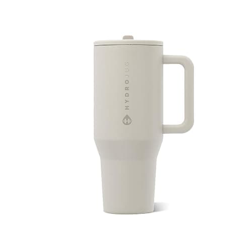 HydroJug Traveler 40oz, Insulated Tumbler with Handle & Straw, Linen - Image 1