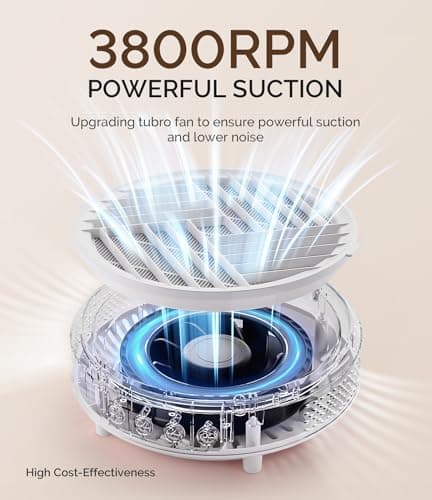MelodySusie Compact Nail Dust Collector with Lightweight Design,Hpro 3800RPM Portable Nail Vacuum Fan with 3 Suction Modes,Reusable Filter & Easy-Control for Beginners,Nail Students & Home Use,White thumbnail 3