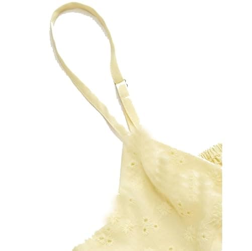 Women Floral Babydoll Tank Top Teen Girl Fairy Ruffle Cami Spaghetti Strap V Neck Boho Crop Top thumbnail 7