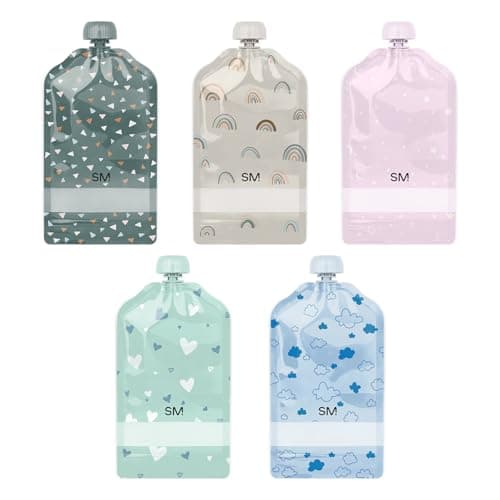 Simple Modern Reusable Baby Food Pouches for Toddlers | BPA Free Plastic, Food Safe, Freezer Safe | Refillable for Applesauce Yogurt & Puree Squeeze Pouch | 10 pack | 5oz | Assorted thumbnail 2