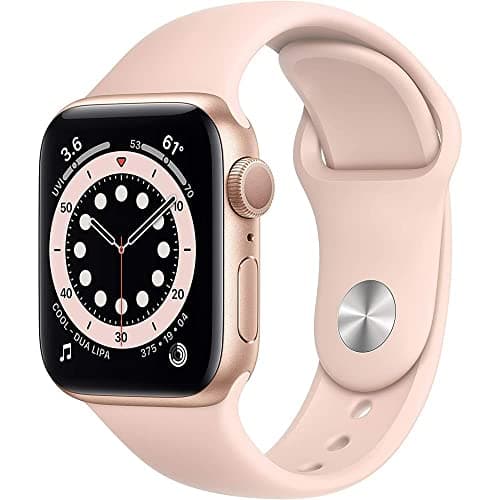 Apple Watch Series 6 (GPS + Cellular, 44mm) - Gold Aluminum Case with Pink Sport Band (Renewed) thumbnail 4