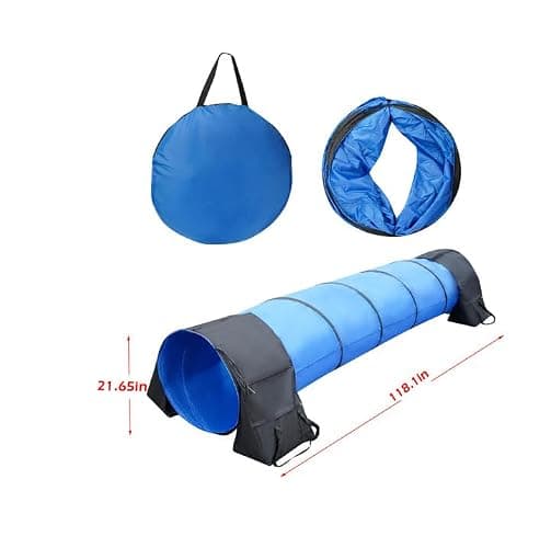 Rain Queen 10 Foot Dog Agility Tunnel with Sandbagsl - Premium Dog Agility Equipment for Effective Pet Agility Training. thumbnail 3