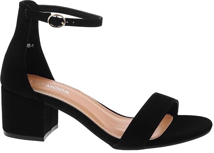 TOP Moda Darcie-1 Ankle Strap Dressy High Heel Sandal, Non-slip Sole, For Wedding, Party, Prom, Evening Wear, or Any Occasion, Sleek Style Block Heel Sandals thumbnail 2