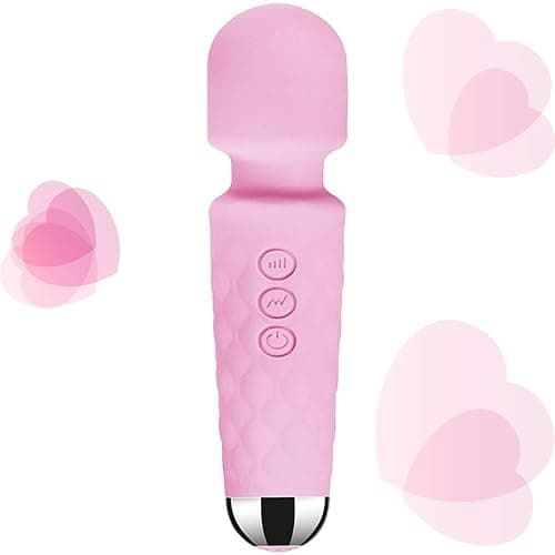 Electric Mini Massager Wireless Waterproof Rechargeable Powerful Massager with 8 Powerful Speeds and 20 Modes for Travel, Home, Office, Work and Sports Use for Muscle Fatigue Relief (Light Pink) - Image 1