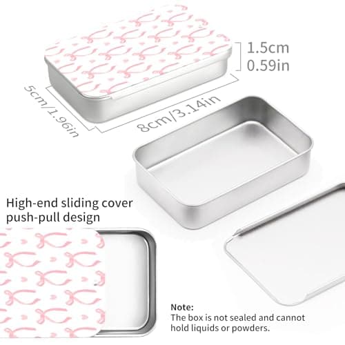 POTYHDC Portable Dental Floss Case, Refillable Cute Travel Floss Dispenser for Men & Women, Pocket Travel Floss Picks Case for Purse, Backpack, Bag Pink Cute Bows thumbnail 4