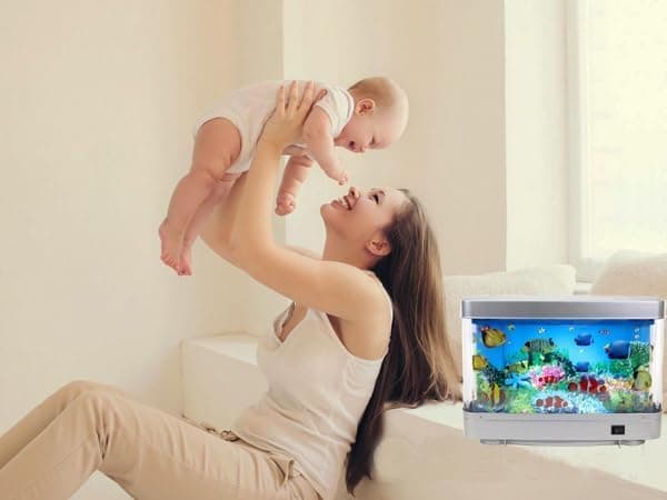 Lightahead Sensory Artificial Aquarium Lamp – LED Virtual Fake Fish Tank with Moving Marine Life Animation Ocean in Motion– Relaxing Ocean Scene Night Light for Kids and Adults (Marine Life A) thumbnail 6
