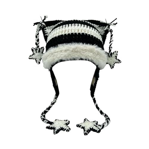 Beanies Cat Beanie Y2k Beanie Goth Knit Hat Grunge Crochet Hats for Women y2k Accessories - Image 1
