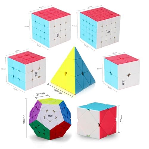 Speed Cube Set, 2x2 3x3 4x4 5x5 Skew Megaminx Pyramid Cube Collection for Kids, Teens & Adults, 7 Pack thumbnail 3