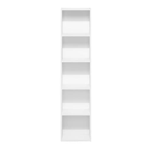 Furinno PASIR Book Shelf, 5-Tier Modern Bookshelf, Open Shelves Bookcase 9 x 12 x 52, Easy Assembly, for Living Room, Bedroom, Home Office, White thumbnail 9