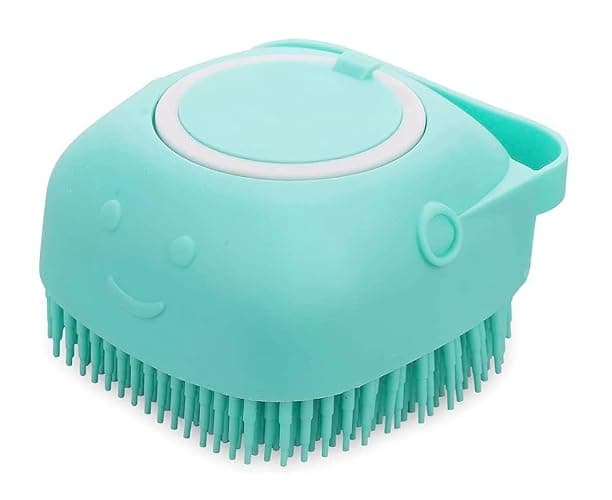Pet Bath Massage Brush Puppy Dog Cat Grooming Cleaning Soft (Blue) thumbnail 2