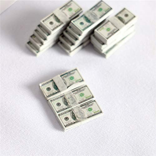 1:12 Dollhouse Miniature Scene Model Mini 150 Pieces Dollar Bills Set (Multicolored) - Multicolored thumbnail 3