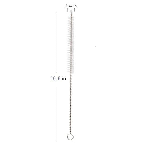 2 Pack Straw Cleaner Brush, Reusable Metal Handles Straw Cleaner Brush Extra Long for Stanley Mug 40, 30, 20 oz, 10mm Wide for Sippy Cup, Water Bottle and Tubes (Clear+Clear) thumbnail 2