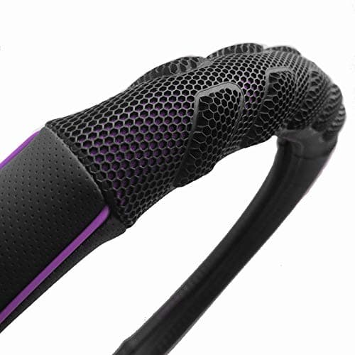 Flying Banner car Steering Wheel Cover Faux Leather Massage Universal fit 3D Honeycomb Hole Anti-Slip Sporty 15 Inches (Purple Black) thumbnail 5