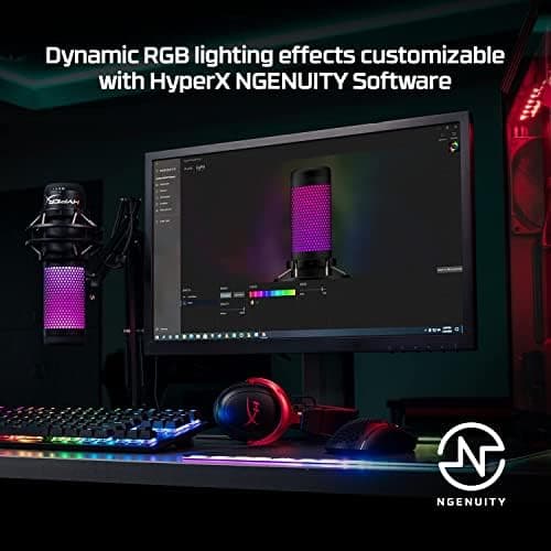 HyperX QuadCast S – RGB USB Condenser Microphone for PC, PS4, PS5 and Mac, Anti-Vibration Shock Mount, 4 Polar Patterns, Pop Filter, Gain Control, Gaming, Streaming, Podcasts, Twitch, YouTube, Discord thumbnail 2