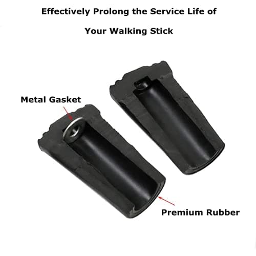 Walking Stick Tips Rubber 4pcs Trekking Pole Tips Replacement- Rubber Feet for Hiking Poles, Walking Sticks, Trekking Poles | Rubber Tip for Walking Sticks Hiking Trekking Poles Boot Tips Rubber Feet thumbnail 3