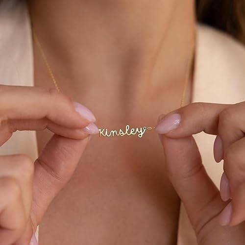 MOMOL 18K Gold Plated Stainless Steel Name Necklace Personalized Custom Name Necklace Customized Nameplate Necklace for women thumbnail 3