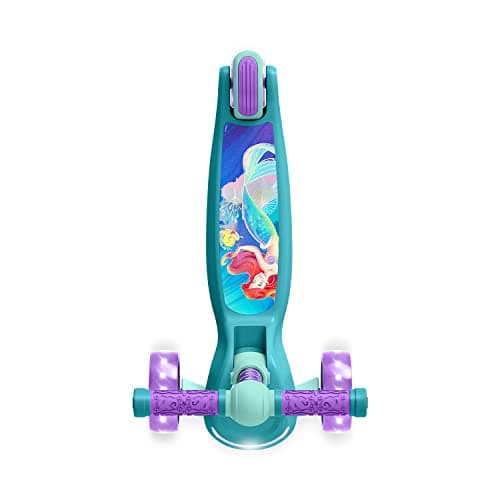 Jetson Disney's The Little Mermaid Three-Wheel Kids' Kick Scooter | Includes LED Lights on Stem & Light-Up Wheels |Height-Adjustable Handlebar Lean-to-Steer |Easy-Folding Mechanism Ages 3+, Purple thumbnail 2