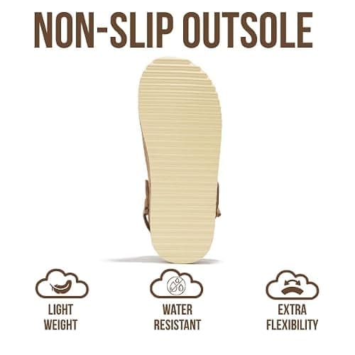 Project Cloud 100% Genuine Leather Clogs for Women - Memory Foam Womens Clogs & Mules with Adjustable Straps - Lightweight Platform Shoes Non-Slip Slides (Goldstar) thumbnail 4