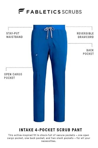 Fabletics Men's Intake Scrub Pant - MotionTech, 4-Way Stretch, Pocket-Packed, Wrinkle-Resist, Semi-Slim Fit thumbnail 6