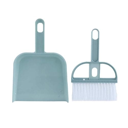 Mini Plastic Dustpan and Brush Set, Mini Dust Pans with Brush, Mini Hand Broom and Dustpan Set for Table, Desk, Keyboard, Cars(blue) thumbnail 4