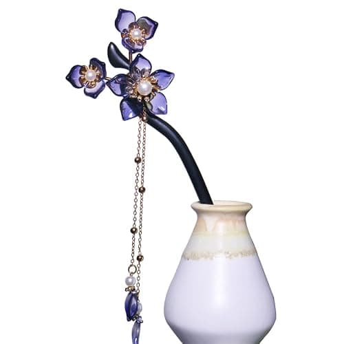 Flower Hair Sticks Hair Chopstick Chinese Hair Stick 1PC 7.08" Wooden Hair Pins Chinese Hair Accessories For Long Hair Buns - Image 1