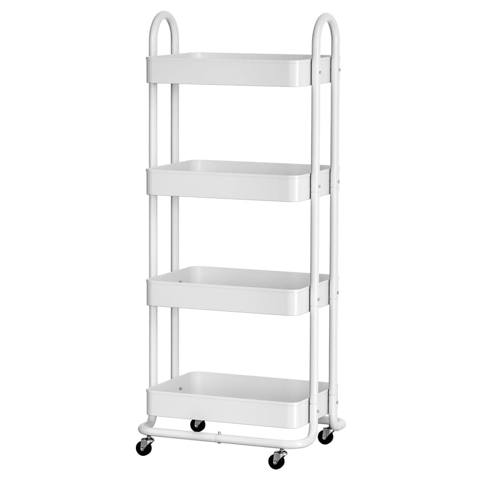 Artiss Storage Trolley Kitchen Cart 4 Tiers Rack Shelf Frame Organiser White - Image 1