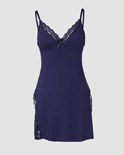 CHICME purplish blue sexy lace sleep dress thumbnail 5