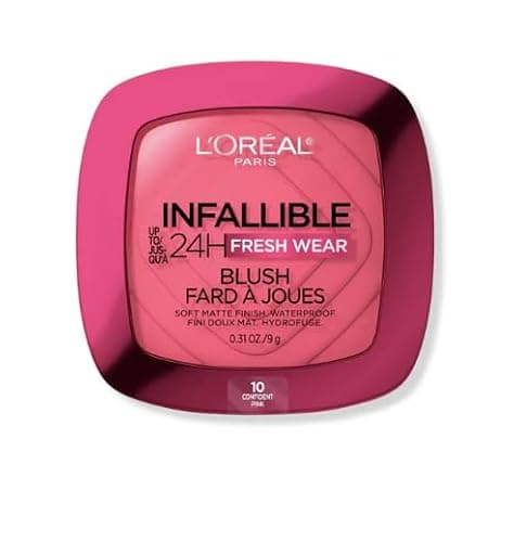 L'Oreal Paris Infallible Up to 24H Fresh Wear Soft Matte Blush, Blendable, Long-Lasting and Waterproof Cheek Make Up, Confident Pink 10, 0.31 Oz - Image 1