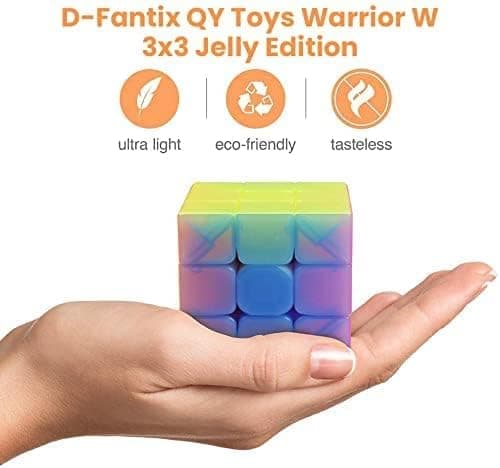 D-FantiX QY Toys Warrior W 3x3 Speed Cube Jelly 3x3x3 Magic Cube Puzzles Transparent Pastel Color thumbnail 6