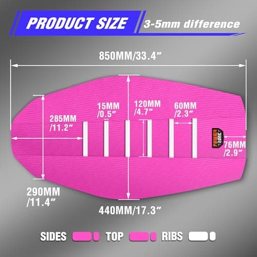 fewfuss Dirt Bike Seat Cover - White Stripe Universial Seat Cover for Dirt Bike - Motorcycle Motorcross Enduro Seat Covers (Pink) thumbnail 4
