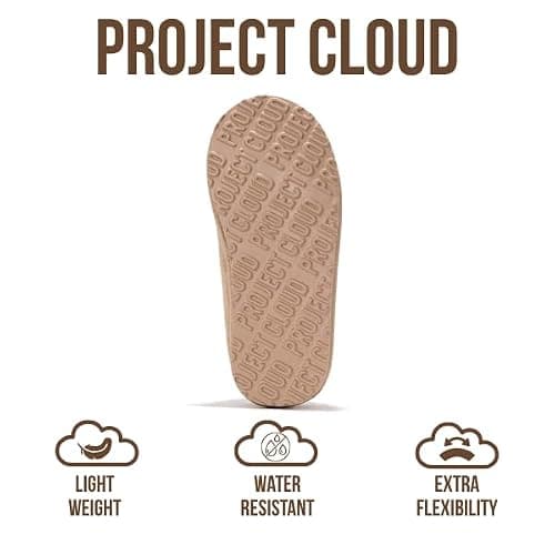 Project Cloud 100% Genuine Leather & Australian Shearling Slippers for Kids - Memory Foam Fuzzy & Non-Slip Fluffy Slippers Girls Footwear & Boys Footwear, Kids Unisex Shoe (Dream Warm) thumbnail 5