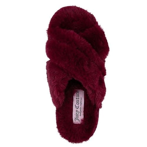Juicy Couture Women's Faux Fur Slide Sandal Slippers, Open Toe, Comfortable Indoor Outdoor House Shoes thumbnail 2