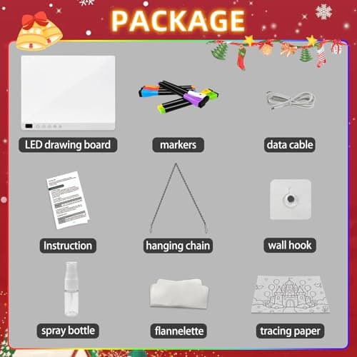 Lumiboard Led Drawing Board with 13 Light Effects, 16" Rechargeable Glow Doodle LED Note Board with Colors, Neon Light Up Drawing Tablet Gifts for Kids for Easter Birthday Christmas Gift Ideas thumbnail 2