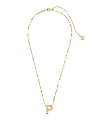 Kendra Scott Letters A-Z Pendant Necklace for Women, Fashion Jewelry, 14k Gold-Plated Brass thumbnail 2