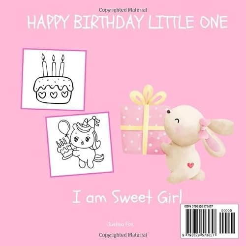 I am Three Birthday Coloring Book for Girls: Gift for 3 Year Old Kids | Big and Easy Designs to Color | Cake Animals Balloons thumbnail 2