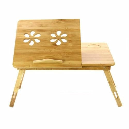 LN COZY CORNER Premium Bamboo Laptop Stand – Adjustable & Portable Laptop Riser for Desk/Bed/Sofa, Foldable Design with Drawer – Ergonomic Laptop Accessory for Home/Office thumbnail 4