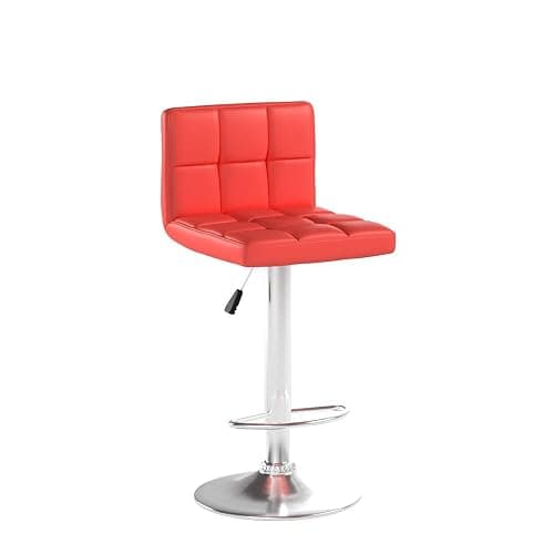 Homall Bar Stools Modern PU Leather Adjustable Swivel Barstools, Armless Hydraulic Kitchen Counter Bar Stool Extra Height Square Island Barstool with Back Set of 2 (Leather, Red) thumbnail 5