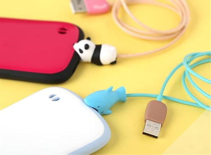 Cable Protector Animal 12 Pcs for iPhone, Samsung, Android Charger and Ipad USB Cord, Phone Accessory Protect Charger, Cute Animals Shark Tiger Rabbit Etc, Charging Savers Procedures thumbnail 6