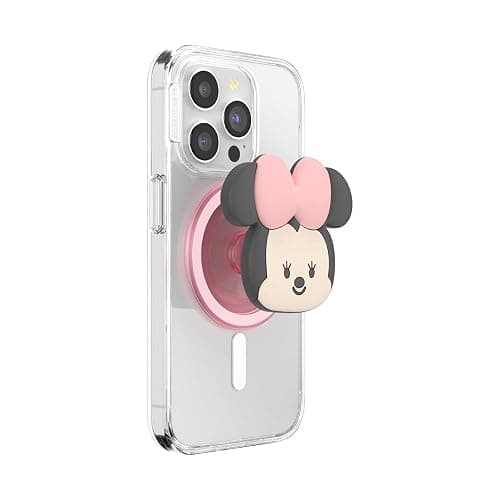 PopSockets Phone Grip for MagSafe with Kickstand, Magnetic Stand, Swappable Top, Secure Hold for iPhone MagSafe Cases, Phone & Tablet Grip, Cute PopSockets, Disney - Kawaii Minnie - Image 1