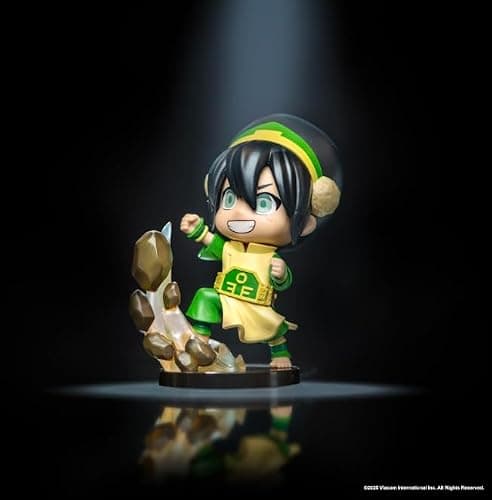 Jazwares Avatar: The Last Airbender Toph - 4-Inch Mini Figure in Kawaii Style in Dynamic Pose with Display Base thumbnail 3