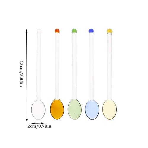 GULELAYAR 5 Pieces Glass Spoons for Coffee Teaspoons Glass Stirring Spoon Rod 5.9 inch Coffee Stirrers Ice Tea Spoon Glass Mixing Spoon for Tea SugarHome Bar Party thumbnail 3