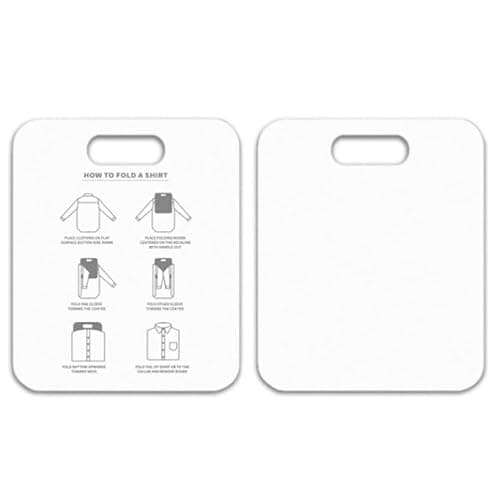 Zerodis Shirt Folding Board, Tshirt Folding Board Clothes Folding Board Plastic Laundry Folder Home Storage Tool for Adults (White) - Image 1