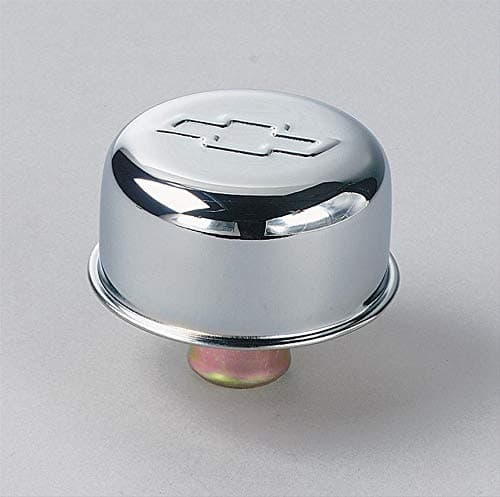 Proform Breather, Push-In, Round, 1-1/4 in Hole, Chevy Bowtie Logo, Steel, Chrome, Each thumbnail 3