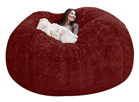 Bean Bag,Big Huge Giant Bean Bag Chair for Adults, (No Filler) Bean Bag Chair for Adults Kids Comfy Fluffy Giant Round Beanbag Lazy Sofa Cover- Machine Washable Covers, Double Stitched Seams - Image 1